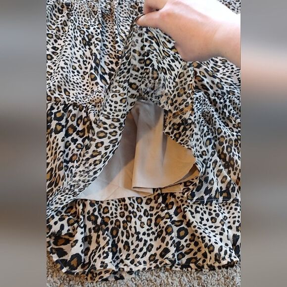 Studio A Women's Size XL 16-18 Cheetah Leopard Print Knee Length Flowy Dress - Picture 13 of 15